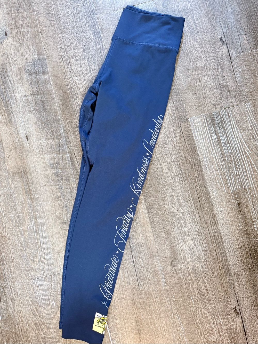 Nike Navy Leggings with White Script Accent